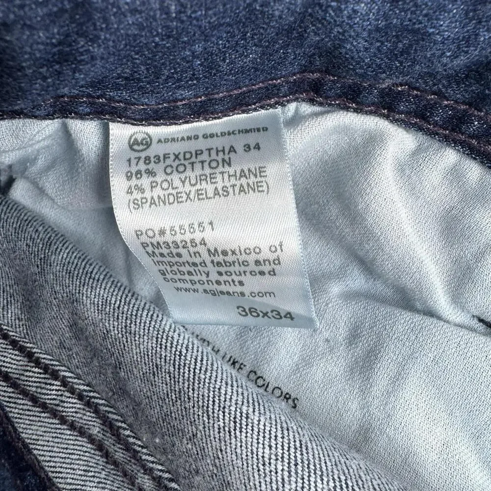 AG Adriano Goldschmied Jeans Mens Size 36x34 Blue Tellis Modern Slim Denim 360